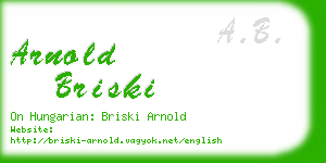 arnold briski business card